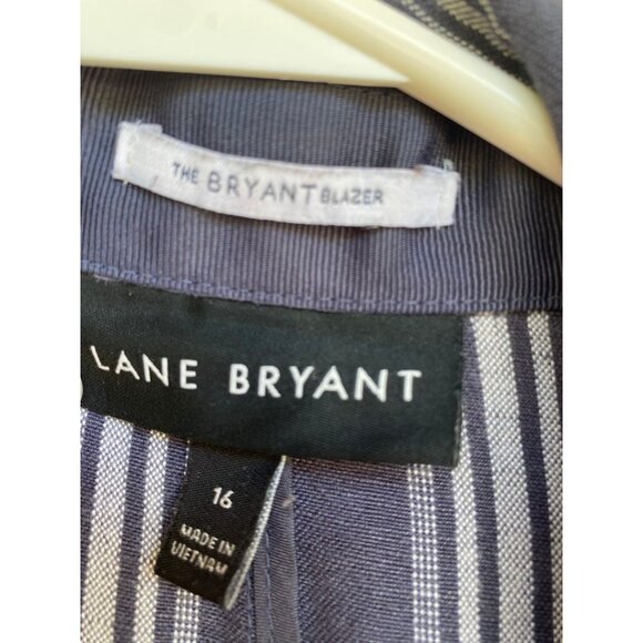 Lane Bryant Shawl Collar Striped Blazer Gray Women's Size 16 - Picture 4 of 4